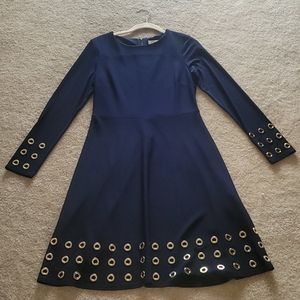 Joseph Ribkoff navy blue grommet dress